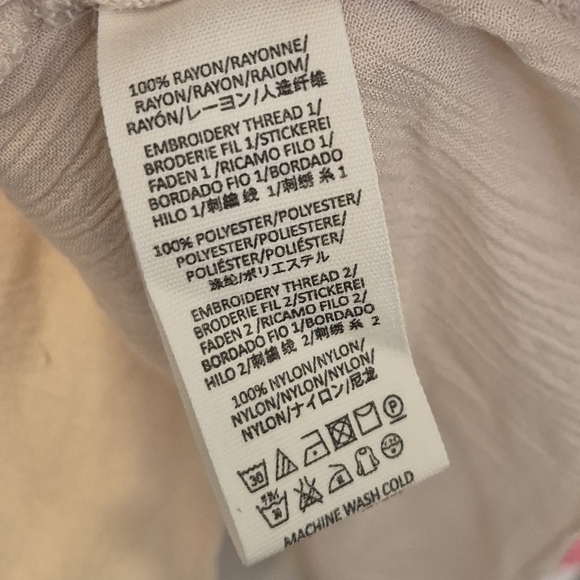 Free People Wind Willow Gauzey Split Neckline Embroidered Tunic Mini Dress(S) - Picture 9 of 10